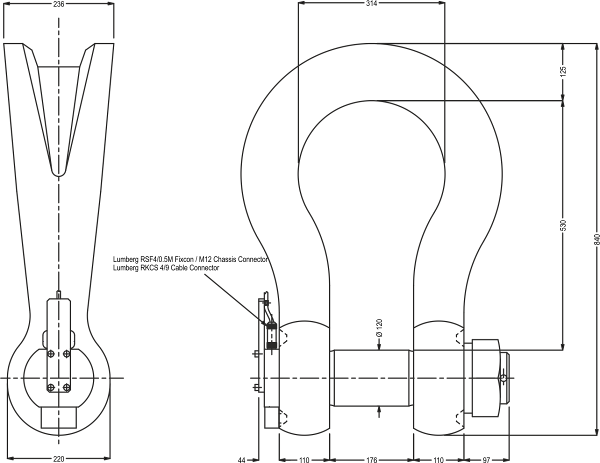 lcm3503 load shackle dimensions