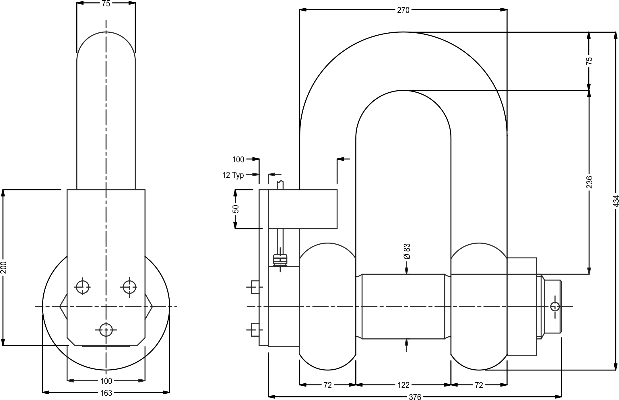 lcm3511 subsea load shackle dimensions