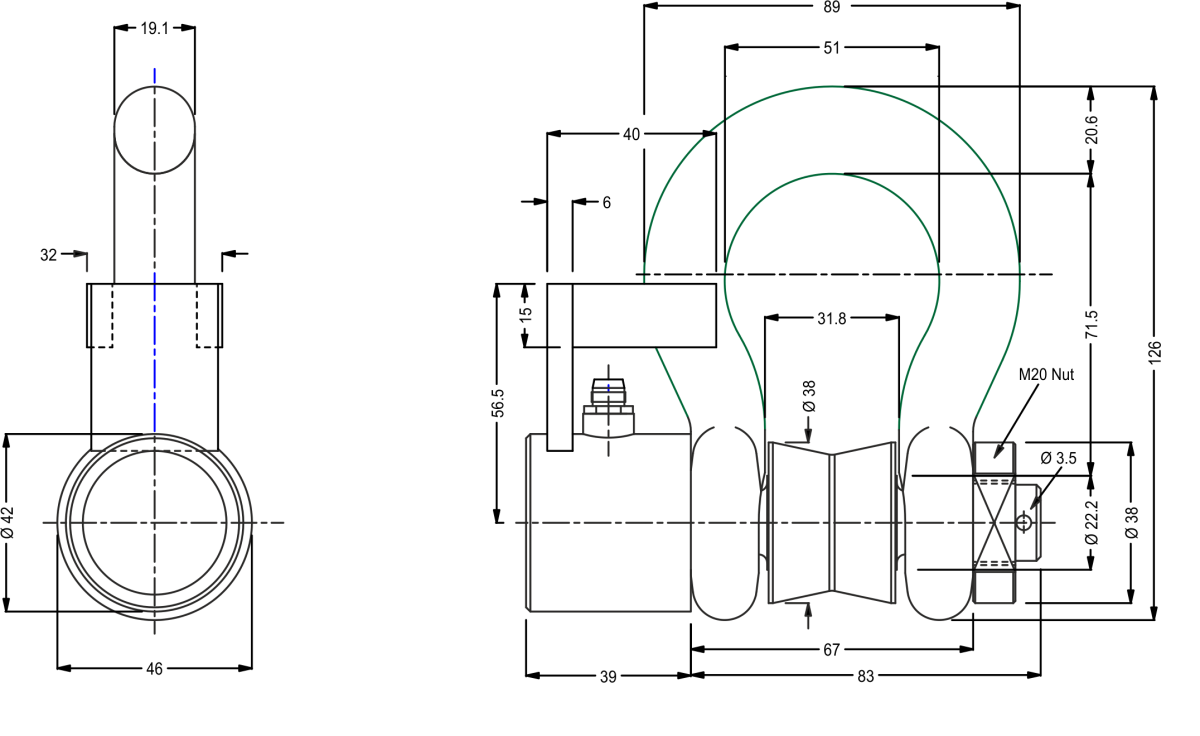 lcm3742 load shackle dimensions