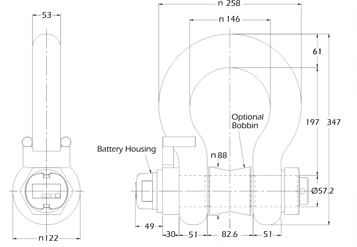 lcm4573 low temperature load shackle dimensions